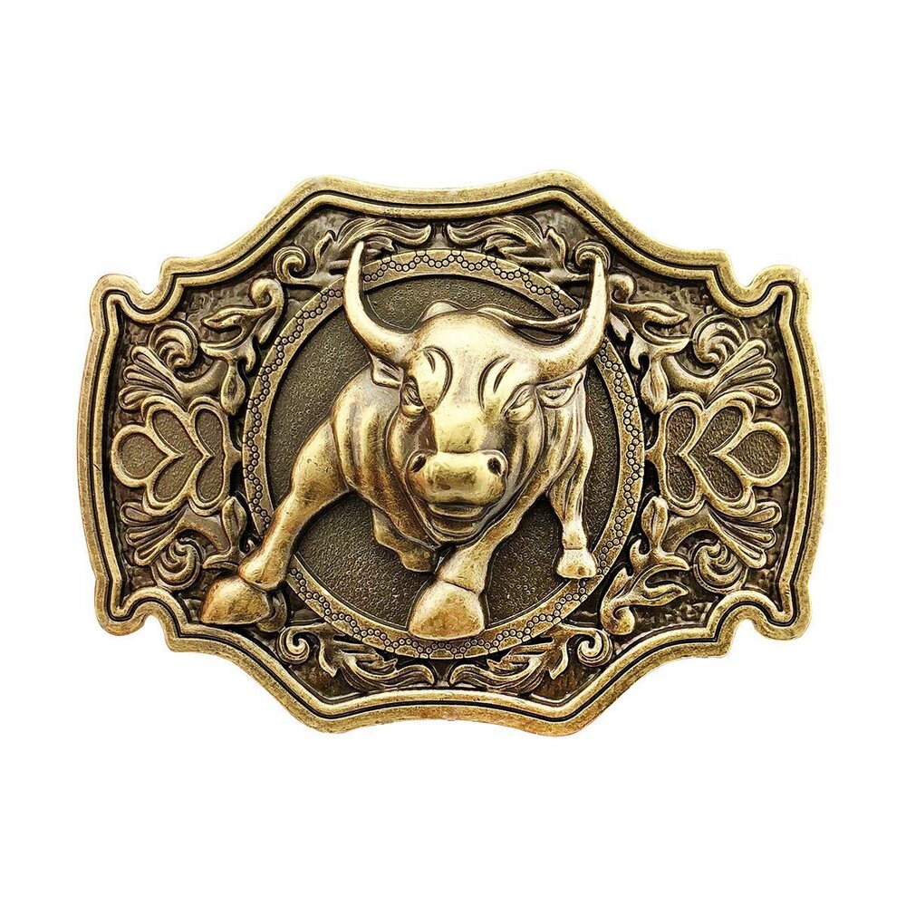 6058 Bronze Long Horn Bull Rodeo Western Cowboy Belt Buckle